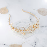 Gold crown headpiece for bridal wedding guest and ocassion wear