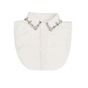 White embellished ladies collar bib